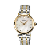Seiko Ladies Two-tone Watch with Mother of Pearl Dial and Diamonds - HGH007P1