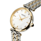 Seiko Ladies Two-tone Watch with Mother of Pearl Dial and Diamonds - HGH007P1