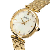 Seiko Ladies Gold-tone Watch with Mother of Pearl Dial and Diamonds - HGH008P1