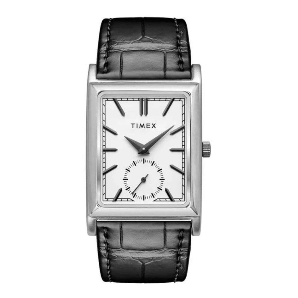 Timex Rene Retro White Glossy Dial Men's Watch - TW000L522 - KRISHNA WATCH COMPANY