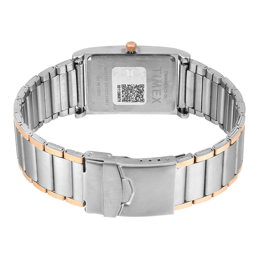 TIMEX Silver Tone Rectangle Dial Analog Men's Watch - TW000L525 - KRISHNA WATCH COMPANY
