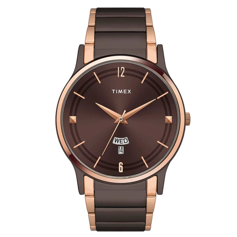 Timex Trendline Round 39mm Brown Dial Analog Men Watch - TW000R464 - KRISHNA WATCH COMPANY