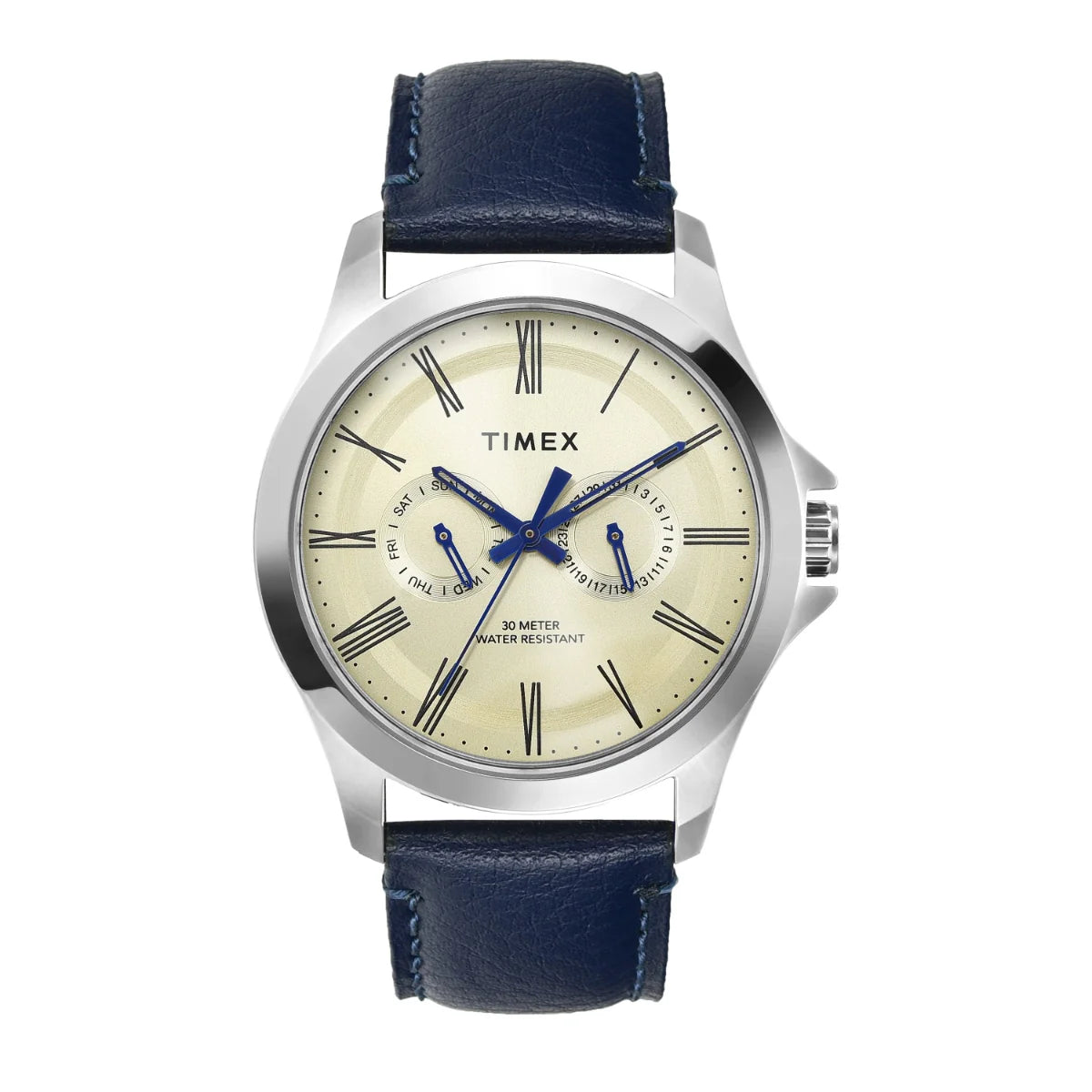 Timex Analog Beige Round Brass Dial Watch - TW000X127 - KRISHNA WATCH COMPANY