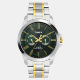 Timex Men Analaog Green Round Brass Dial Watch - TW000X130