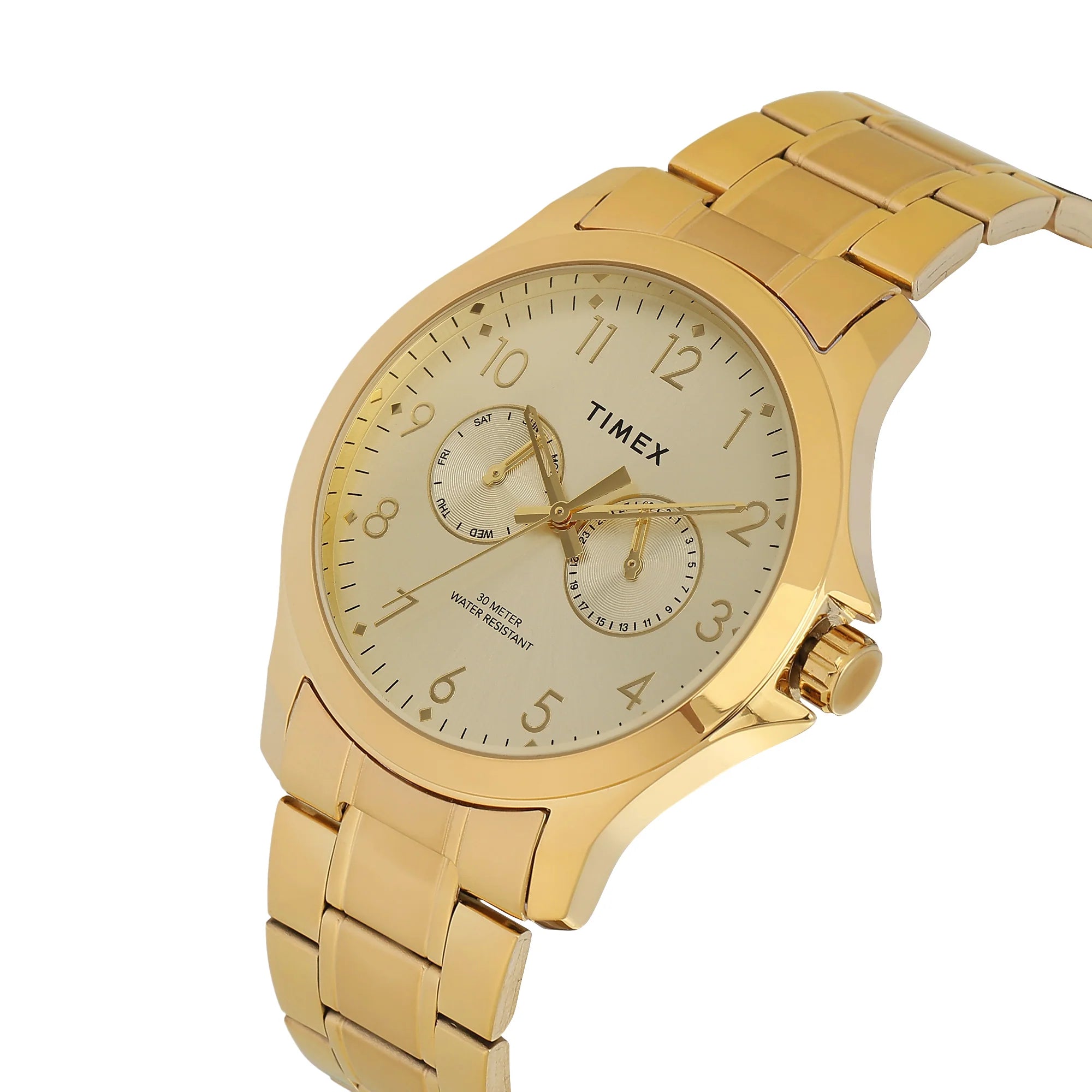 Timex Men Champagne Round Dial Analog Watch - TW000X143 - KRISHNA WATCH COMPANY