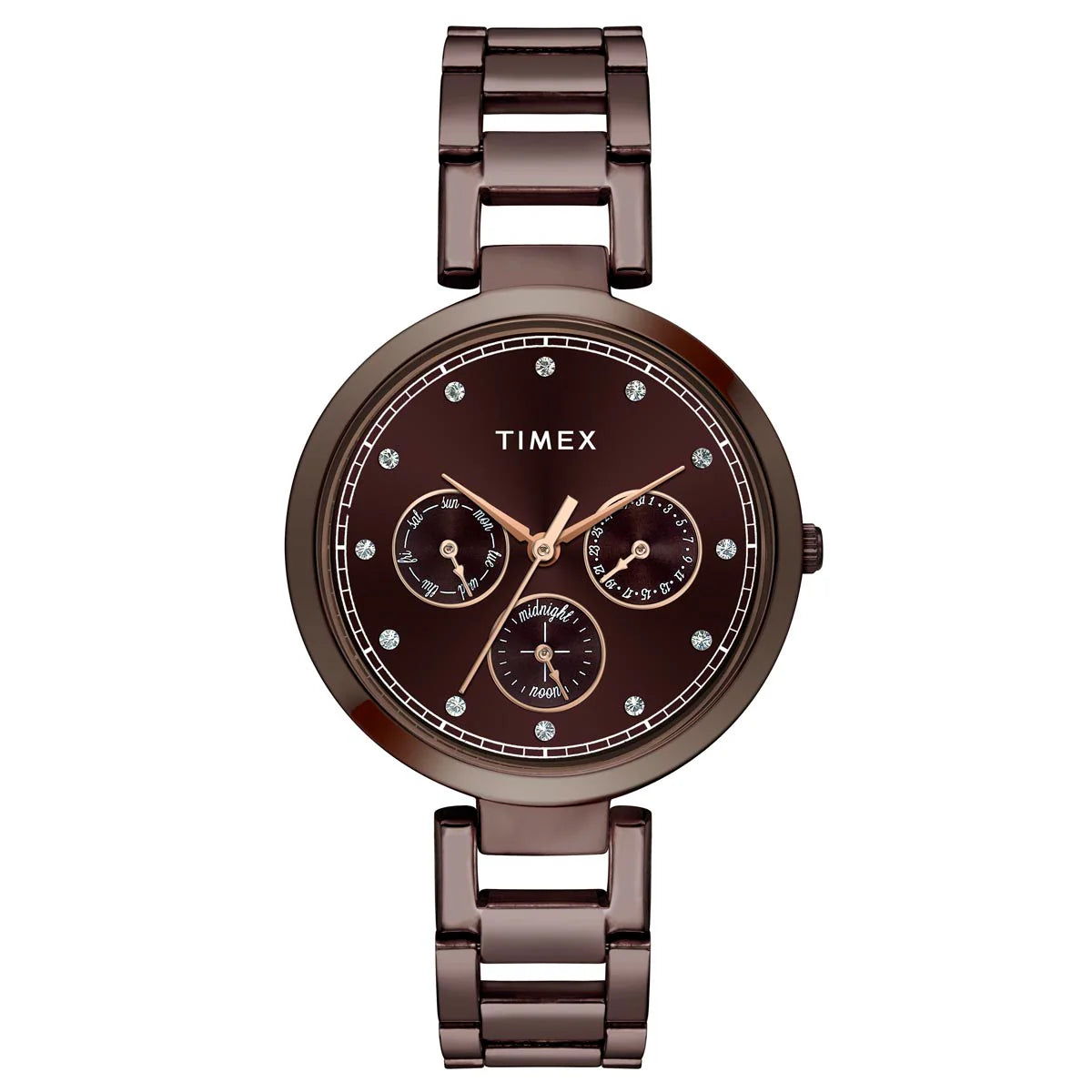 Timex Women Brown Round Dial Analog Watch - TW000X267 - KRISHNA WATCH COMPANY