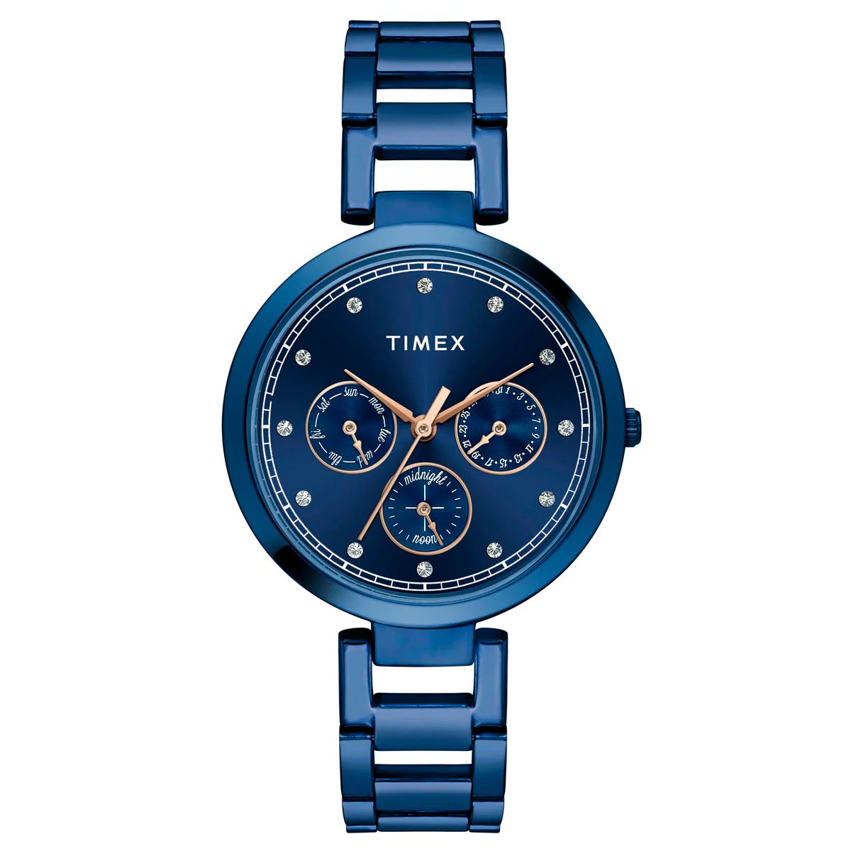 TIMEX Women Blue Round Dial Analog Watch - TW000X268 - KRISHNA WATCH COMPANY