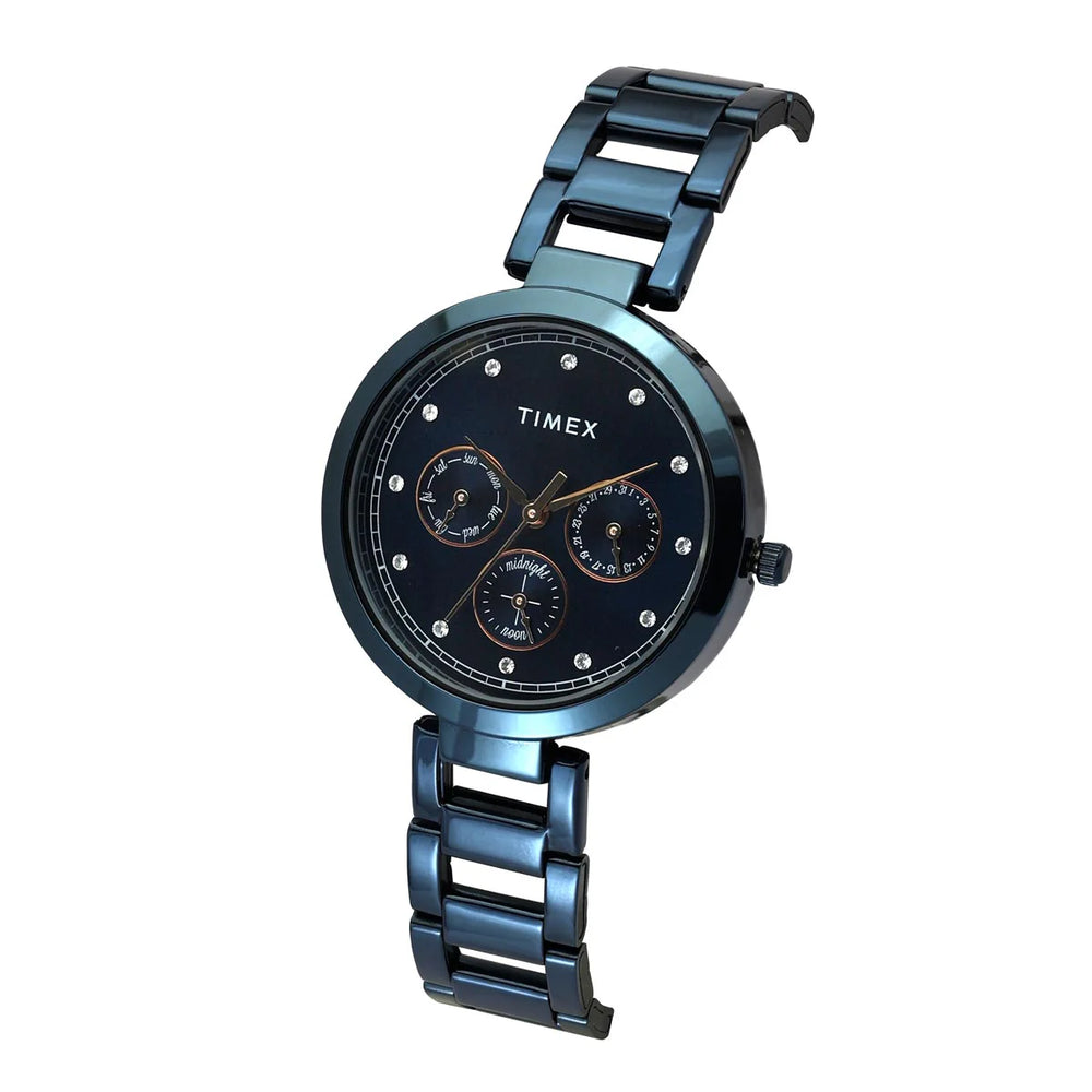 TIMEX Women Blue Round Dial Analog Watch - TW000X268 - KRISHNA WATCH COMPANY