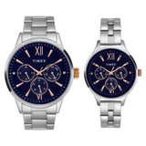 Timex Pairs Blue Round Multifunction Dial Watch- TW00PR305