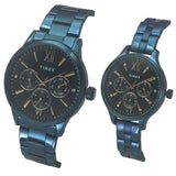 Timex Unisex Blue Round Dial Analog Pair Watches - TW00PR313