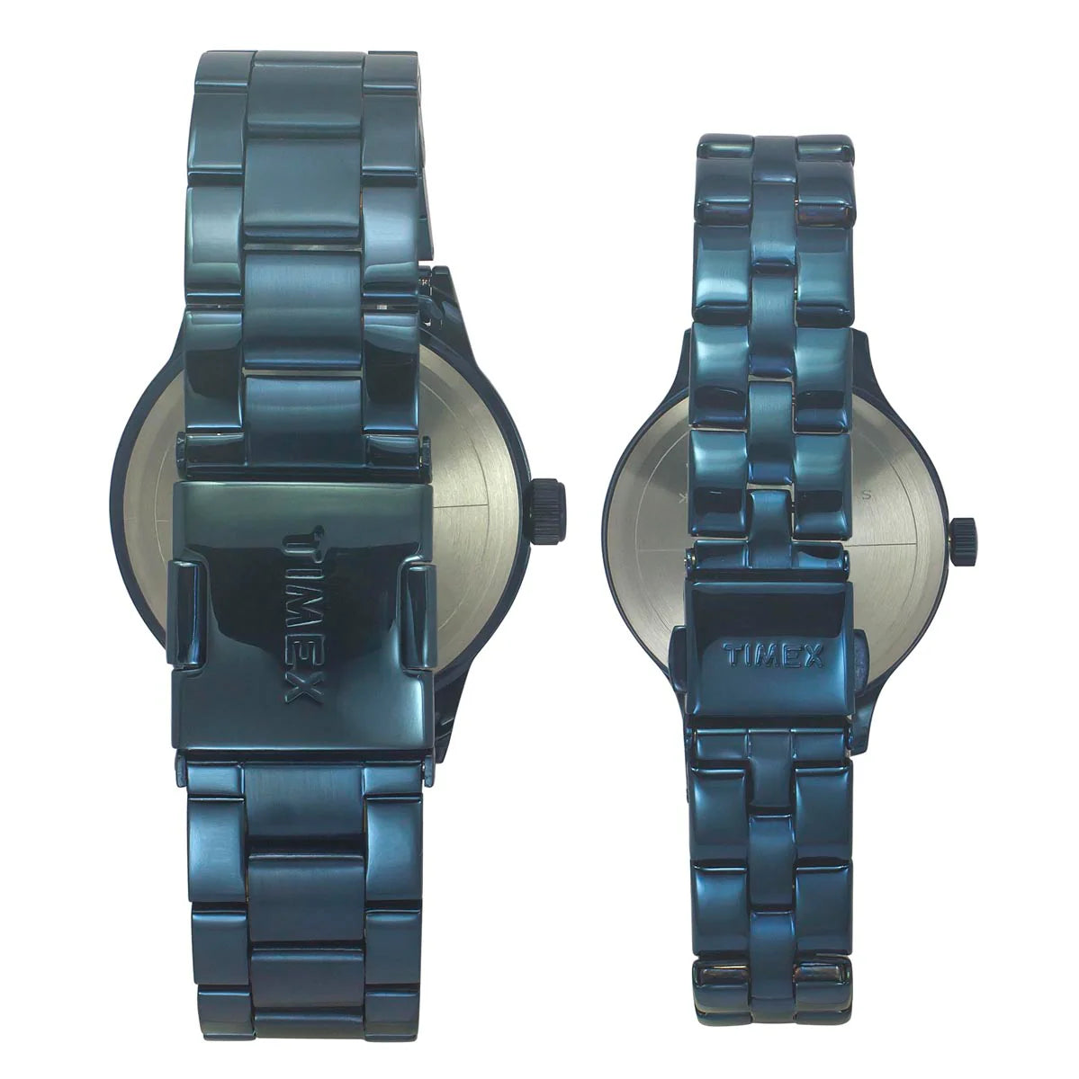 Timex Unisex Blue Round Dial Analog Pair Watches - TW00PR313 - KRISHNA WATCH COMPANY