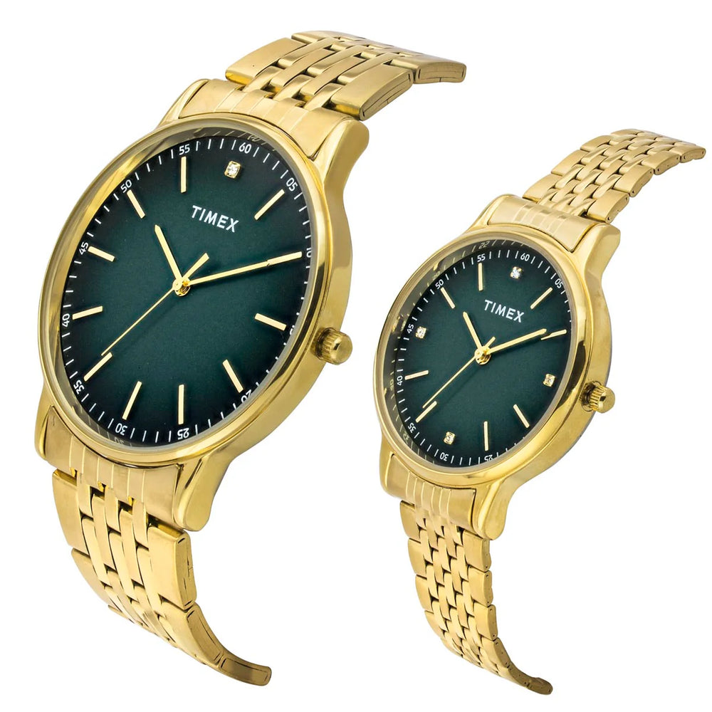 TIMEX Pairs Green Round Dial Analog Watch - TW00PR327 - KRISHNA WATCH COMPANY