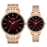 TIMEX Pairs Maroon Round Dial Analog Watch - TW00PR328