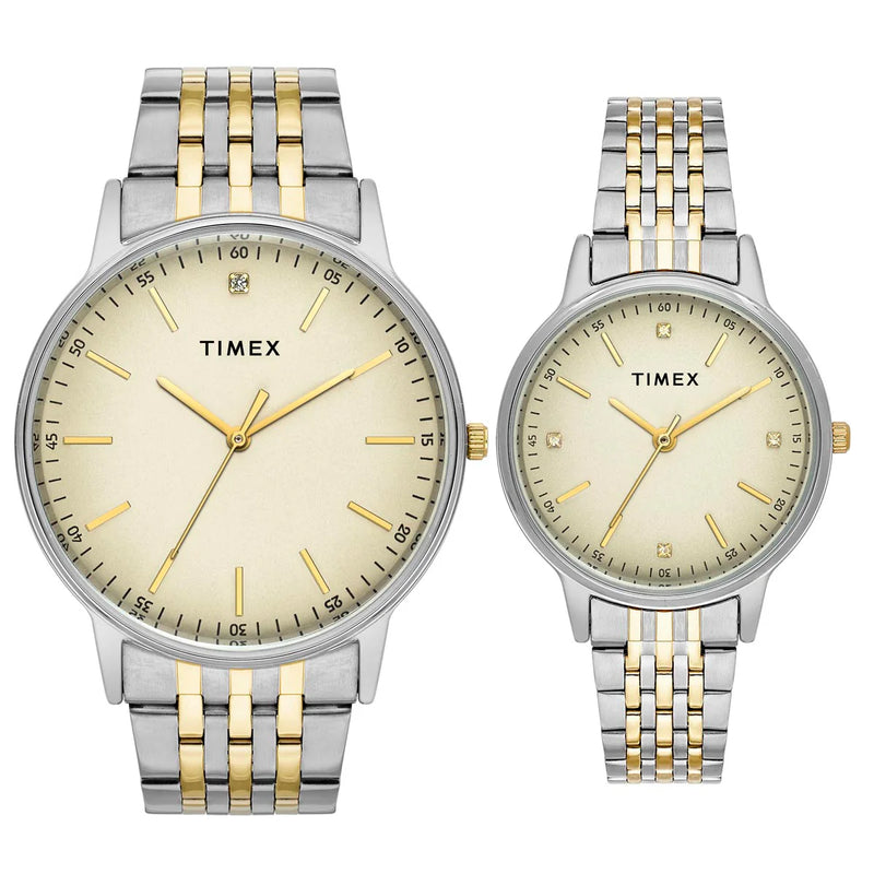 TIMEX Pairs Beige Round Dial Analog Watch - TW00PR329