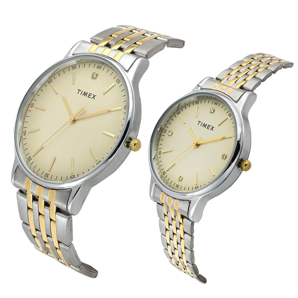 TIMEX Pairs Beige Round Dial Analog Watch - TW00PR329 - KRISHNA WATCH COMPANY