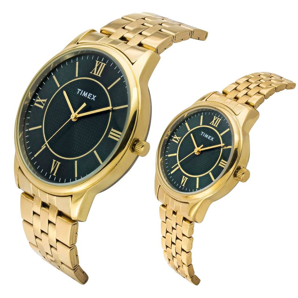 TIMEX Pairs Green Round Dial Analog Watch - TW00PR331 - KRISHNA WATCH COMPANY