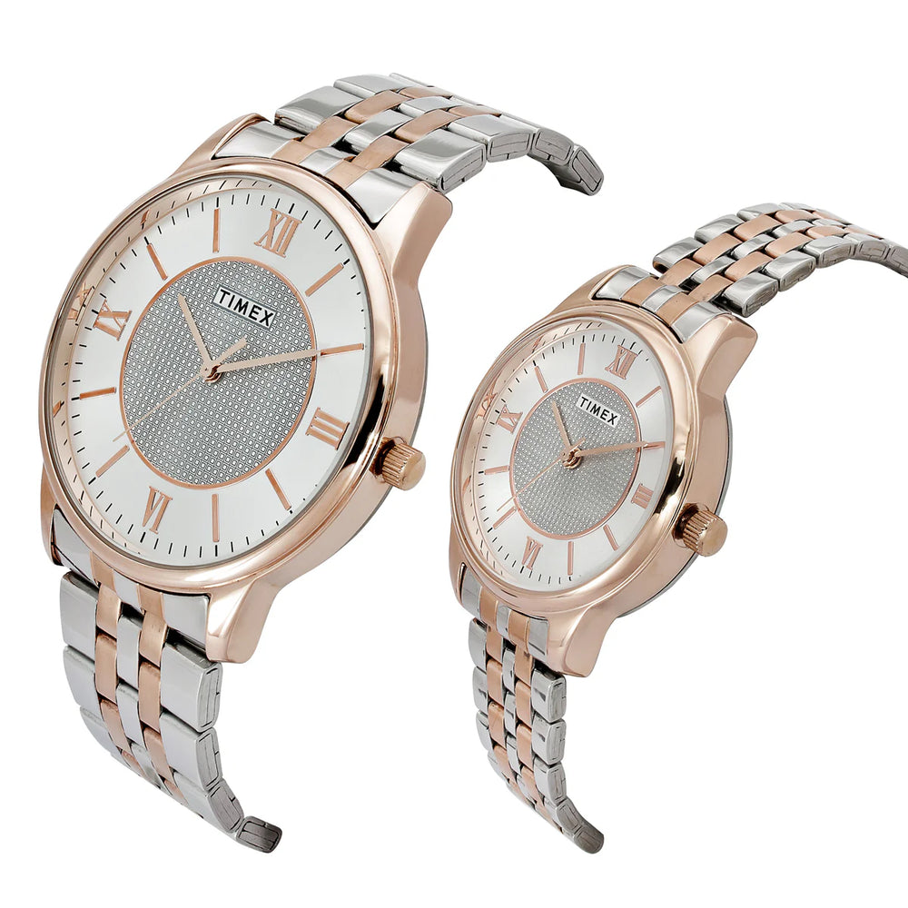 TIMEX Pairs Silver Round Dial Analog Watch - TW00PR334 - KRISHNA WATCH COMPANY