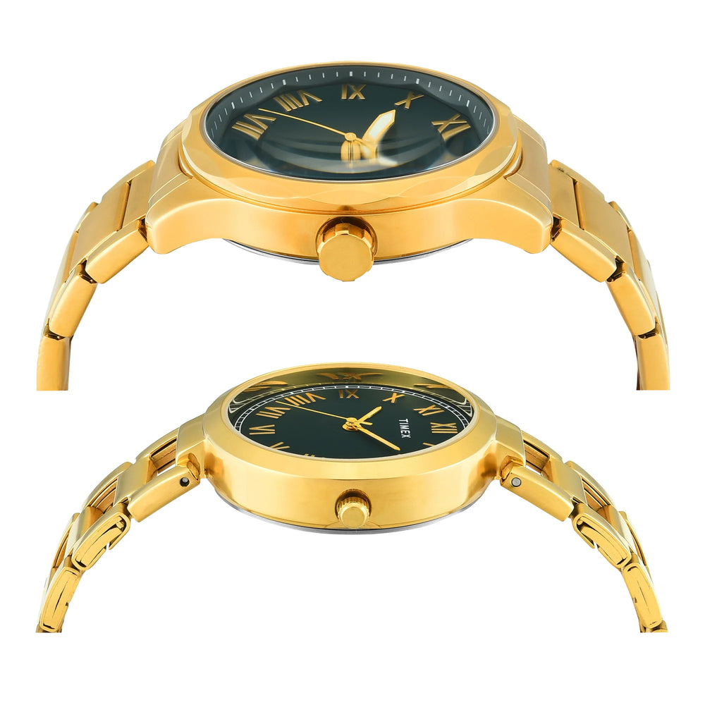 Timex Full Roman Green Dial Astrological Couple Watch - TW00PR339 - KRISHNA WATCH COMPANY