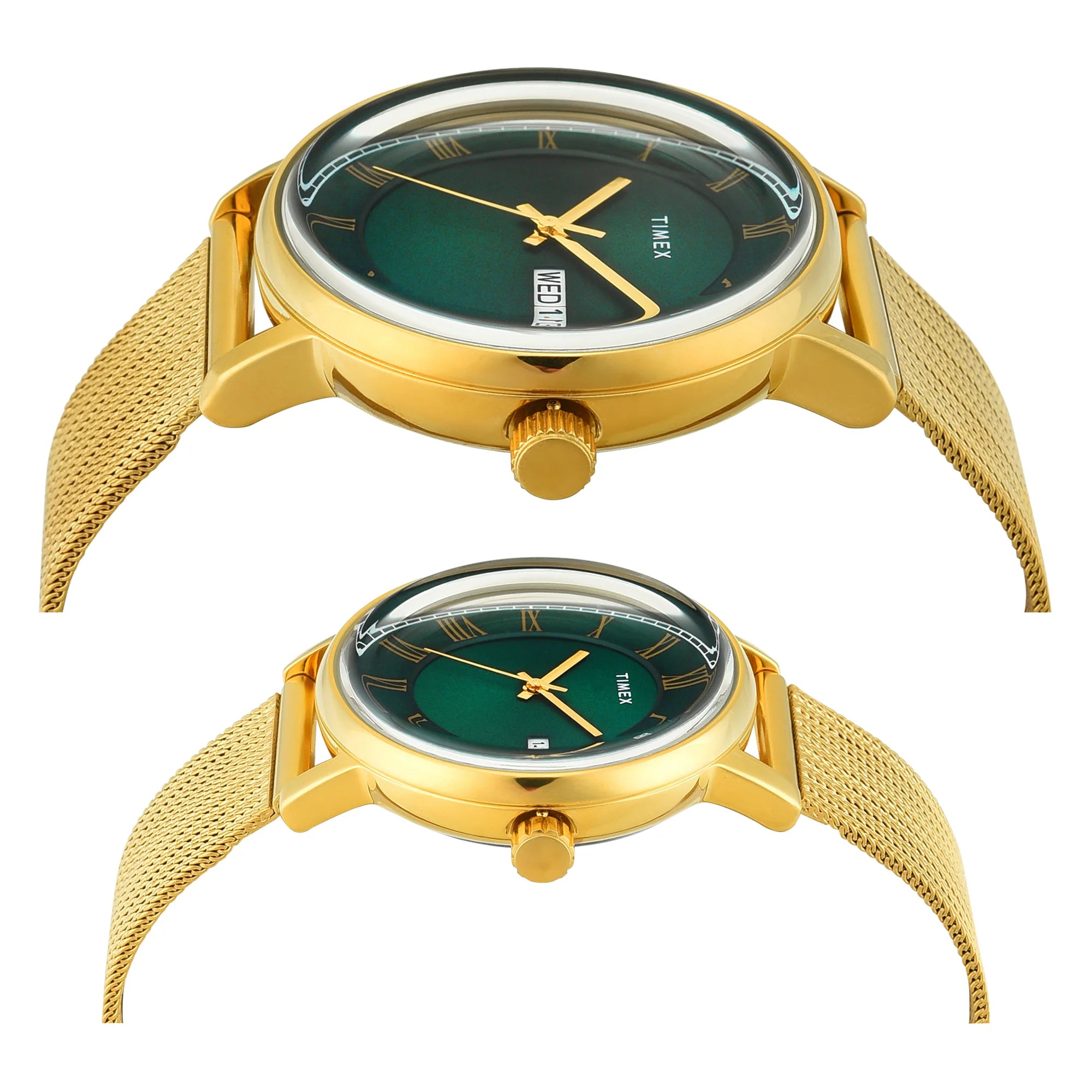 TIMEX Green Round Dial Analog Pair's Watch - TW00PR342 - KRISHNA WATCH COMPANY