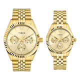 TIMEX Trendline Champagne Round Dial Analog Pair's Watch - TW00PR345