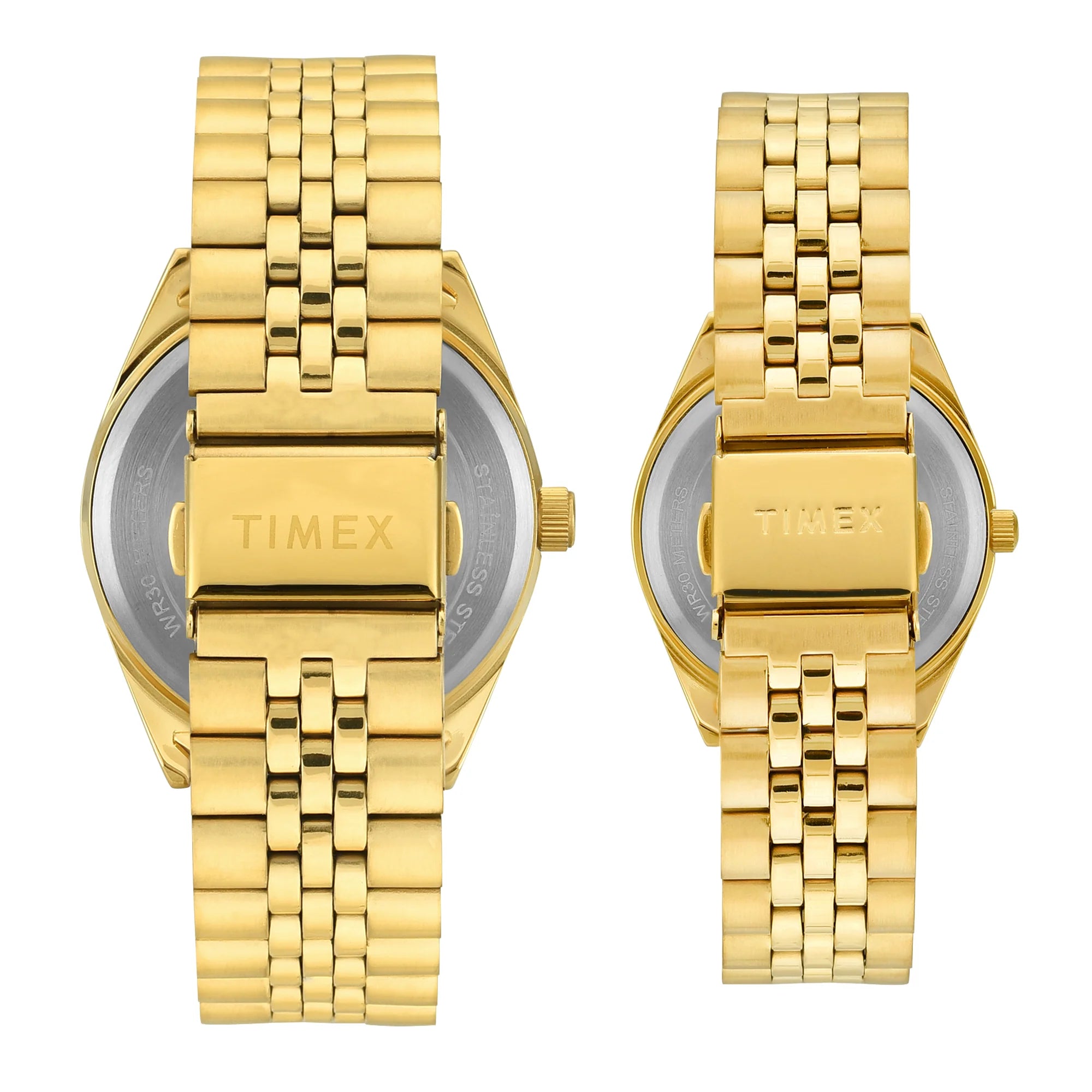 TIMEX Trendline Champagne Round Dial Analog Pair's Watch - TW00PR345 - KRISHNA WATCH COMPANY