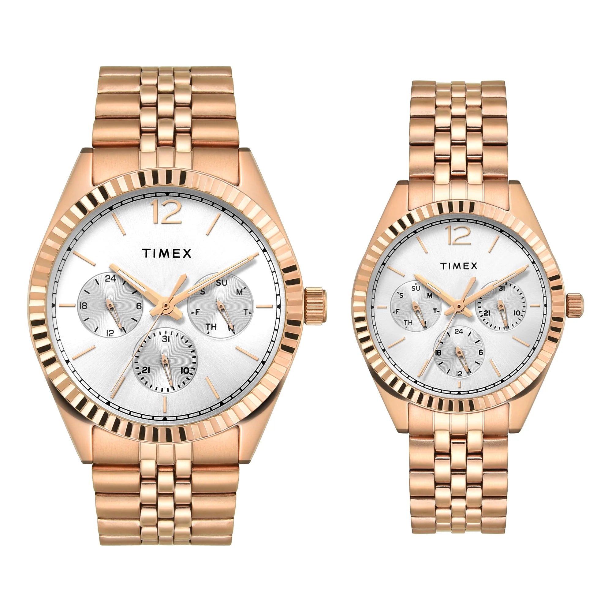 TIMEX Trendline Silver Round Dial Analog Pair's Watch - TW00PR346 - KRISHNA WATCH COMPANY