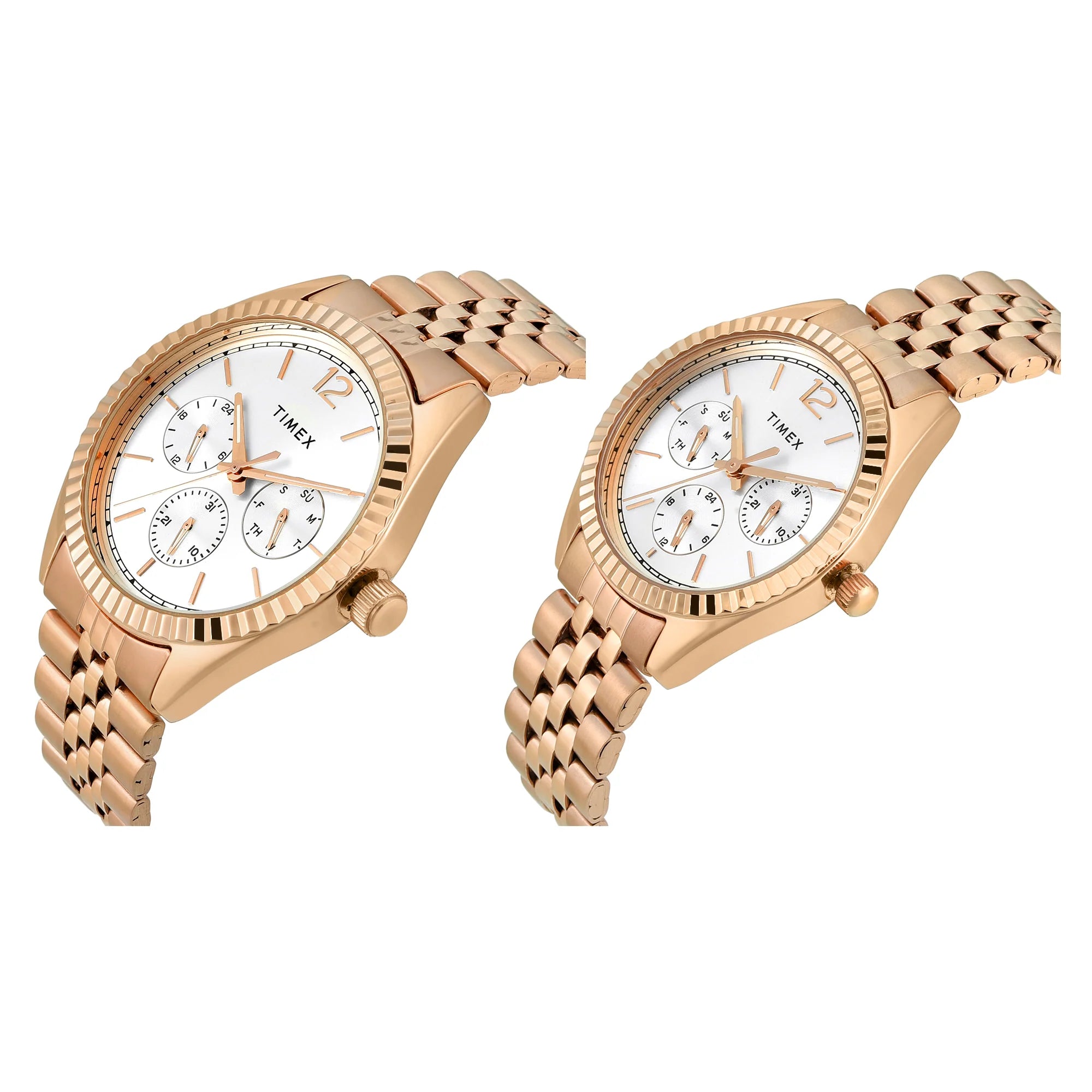 TIMEX Trendline Silver Round Dial Analog Pair's Watch - TW00PR346 - KRISHNA WATCH COMPANY