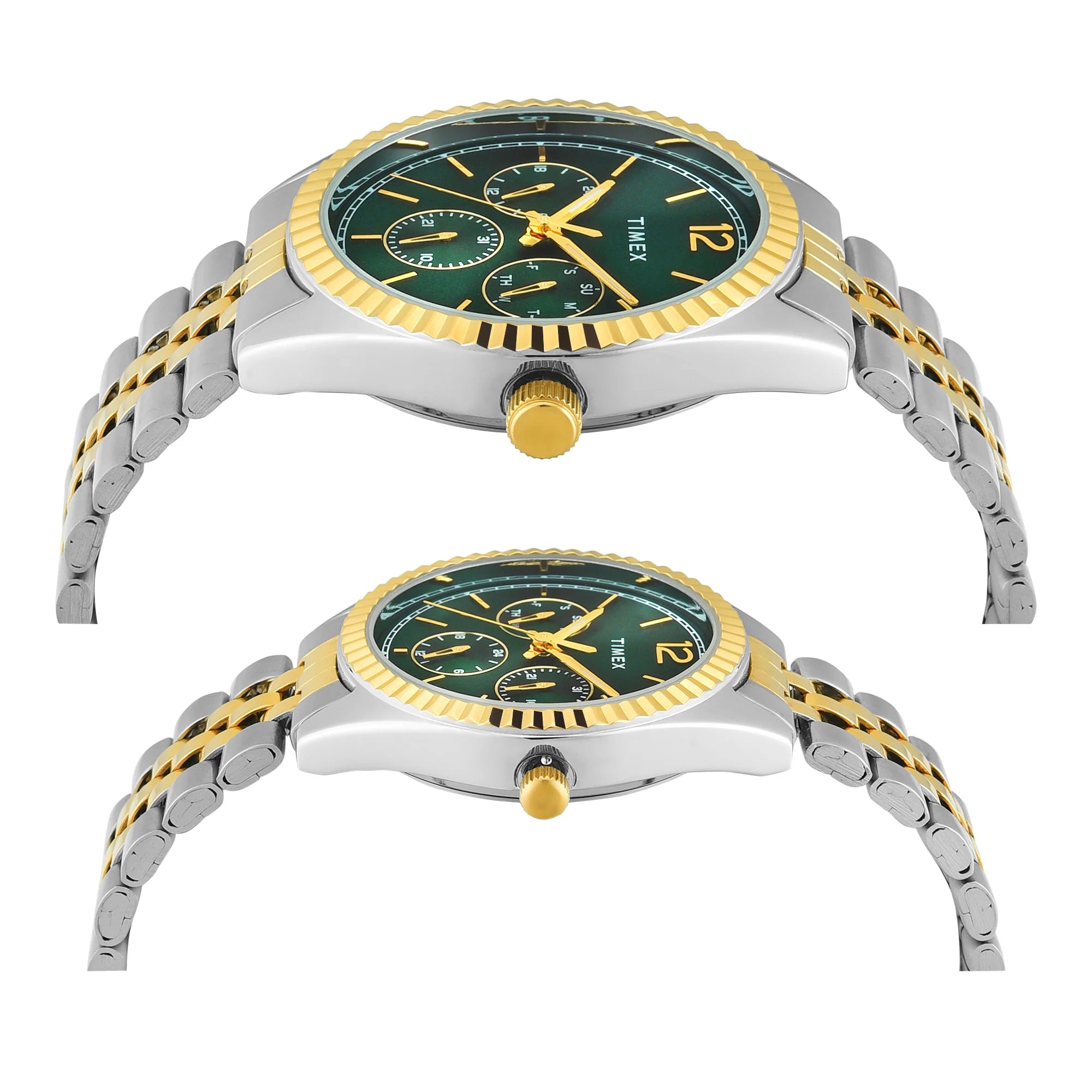 TIMEX Trendline Green Round Dial Analog Pair's Watch - TW00PR347 - KRISHNA WATCH COMPANY