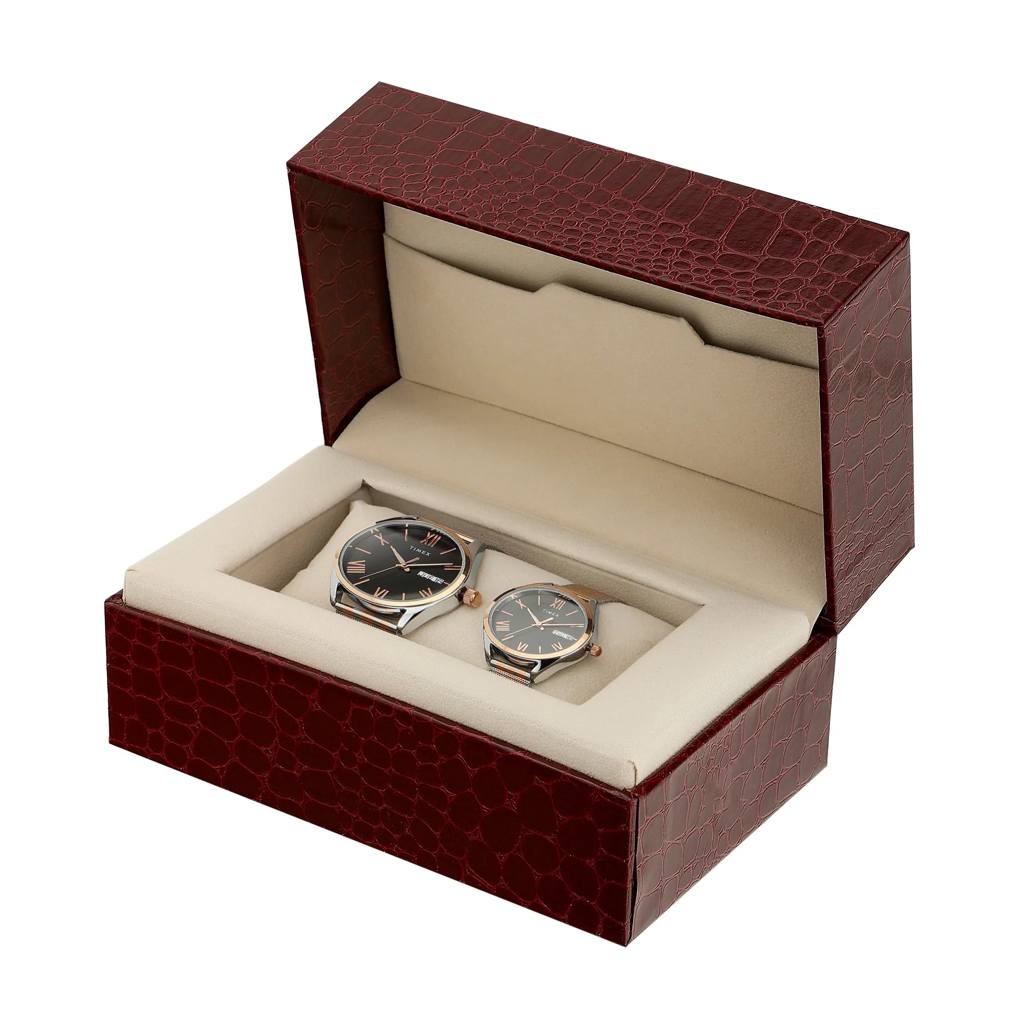 TIMEX Trendline Black Round Dial Analog Pair's Watch - TW00PR351 - KRISHNA WATCH COMPANY