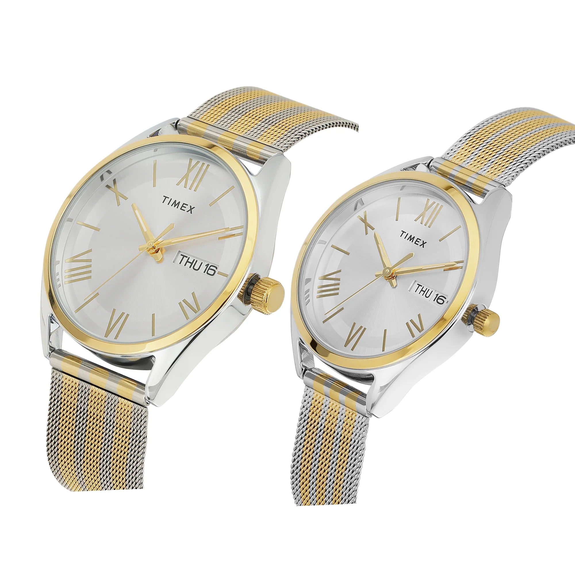 TIMEX Trendline Silver Round Dial Analog Pair's Watch - TW00PR352 - KRISHNA WATCH COMPANY