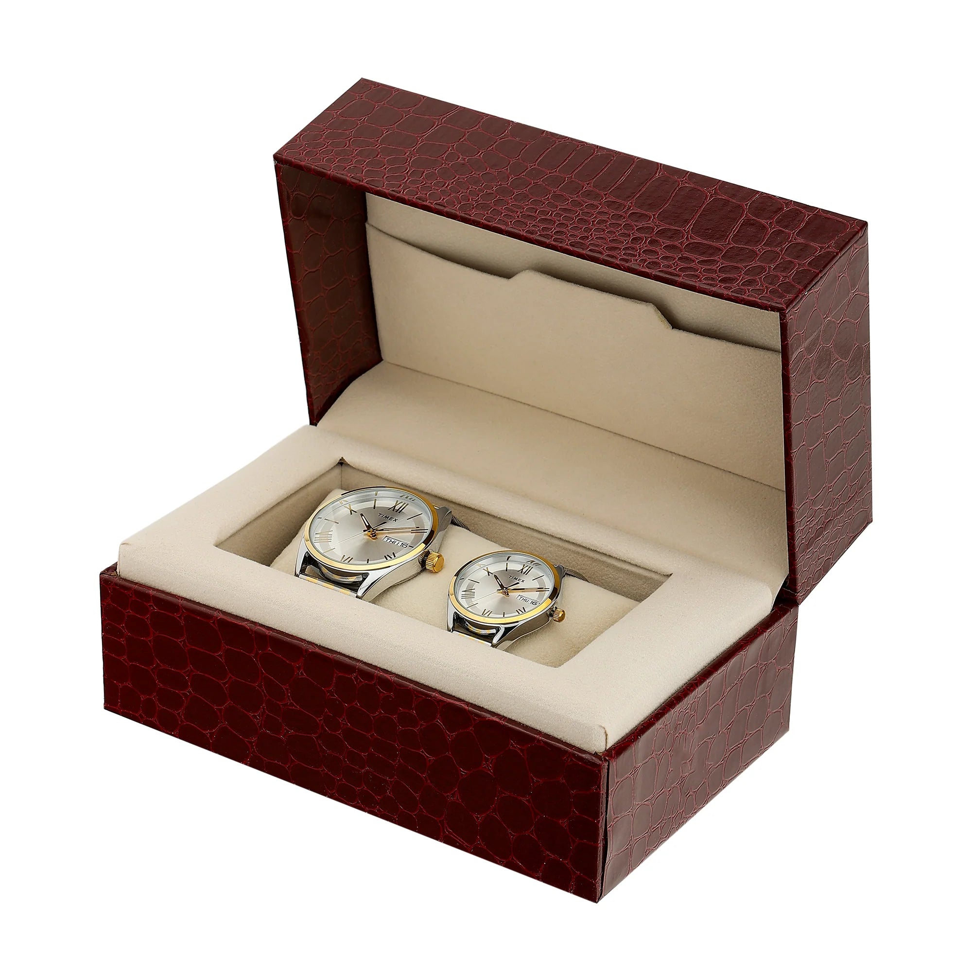 TIMEX Trendline Silver Round Dial Analog Pair's Watch - TW00PR352 - KRISHNA WATCH COMPANY