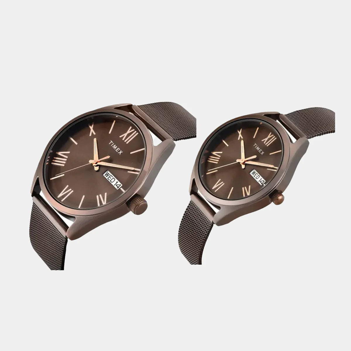 TIMEX Trendline Brown Round Dial Analog Pair's Watch - TW00PR353 - KRISHNA WATCH COMPANY