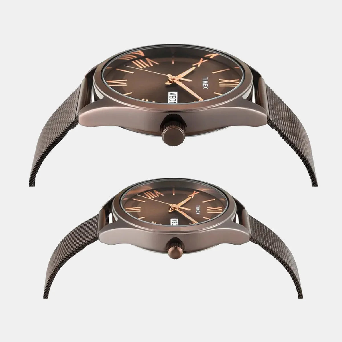 TIMEX Trendline Brown Round Dial Analog Pair's Watch - TW00PR353 - KRISHNA WATCH COMPANY