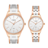 Timex Round 41mm Silver Dial Analog Pair Watch - TW00PR359