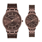 Timex Round 42mm Brown Dial Analog Pair Watch - TW00PR364