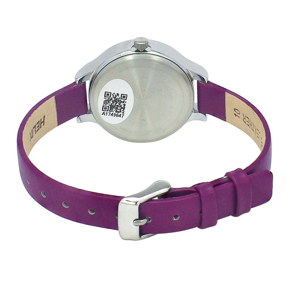 Helix By Timex Black Round Analog Leather Watch Women -TW027HL19 - KRISHNA WATCH COMPANY