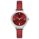 Helix By Timex Red Round Analog Leather Watch Women -TW027HL20