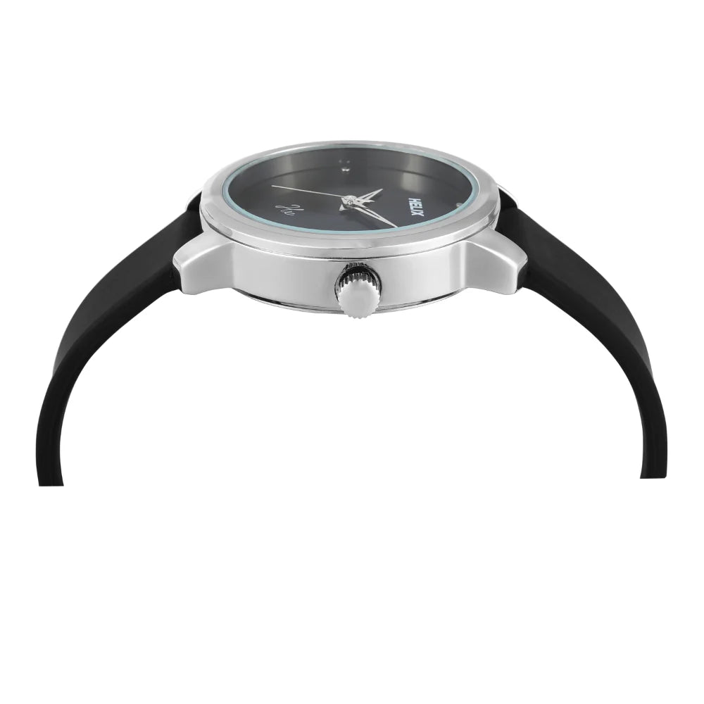 Helix By Timex Black Round Analog Silicone Watch Women -TW048HL16 - KRISHNA WATCH COMPANY