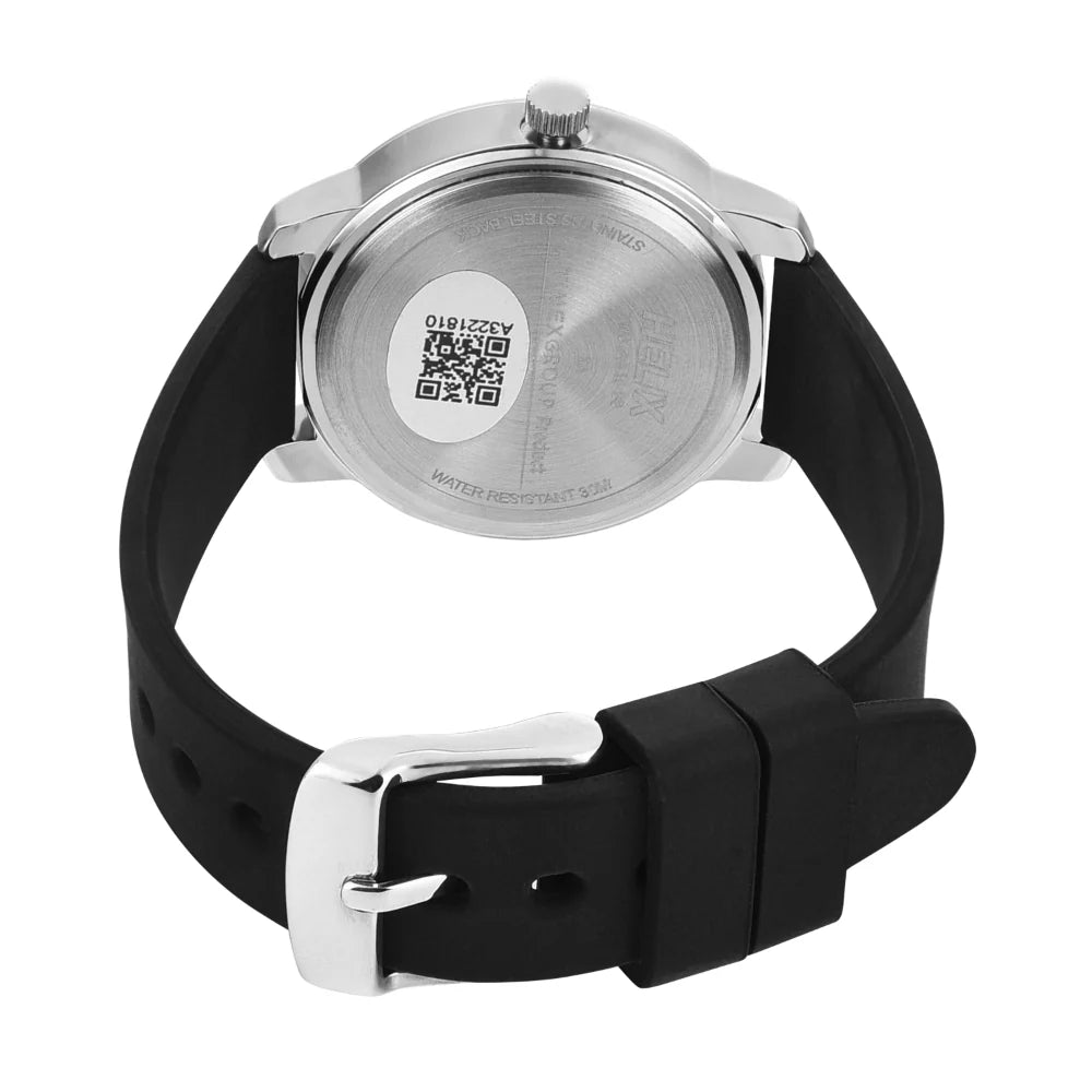 Helix By Timex Black Round Analog Silicone Watch Women -TW048HL16 - KRISHNA WATCH COMPANY