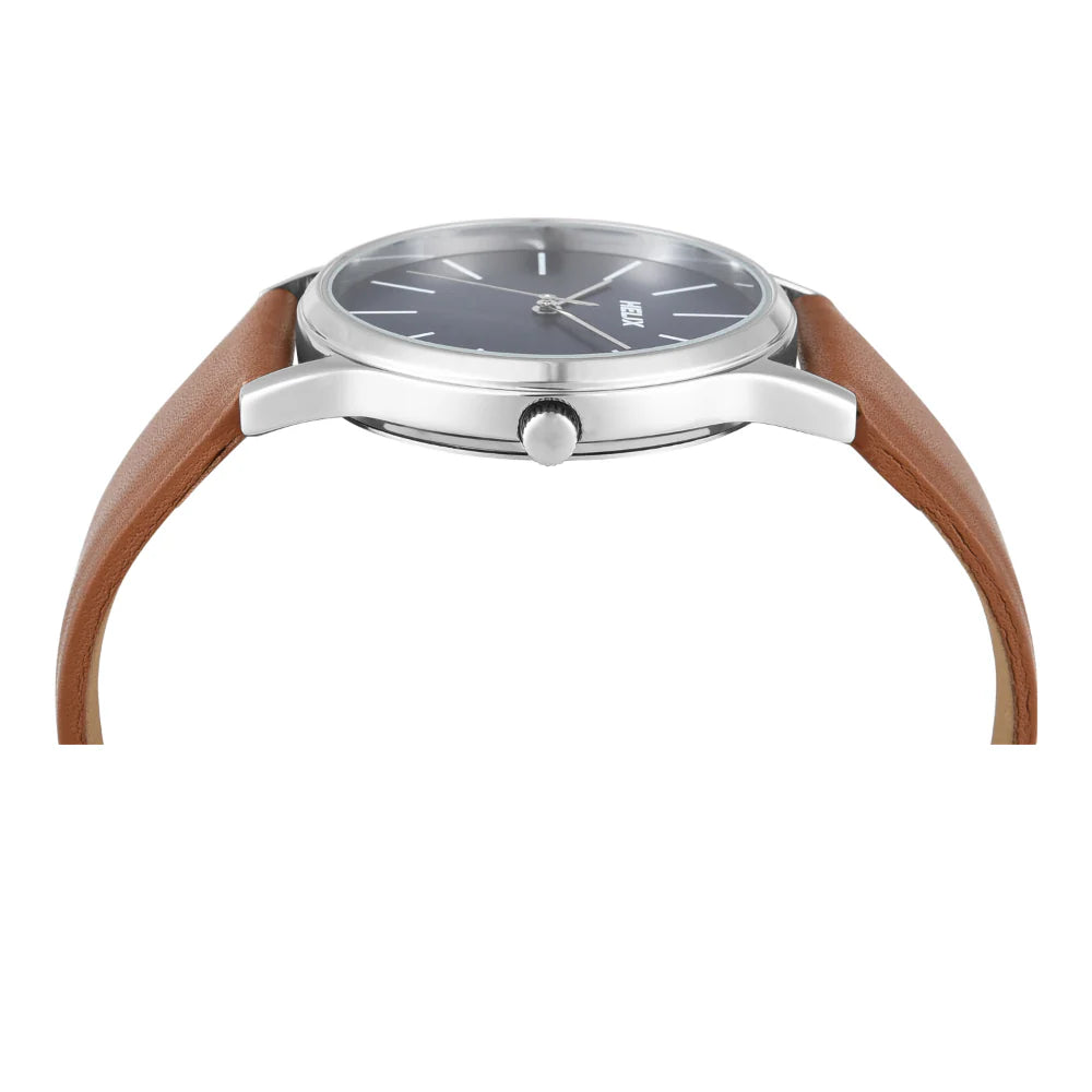 Helix By Timex Blue Round Analog Leather Watch Men - TW054HG02 - KRISHNA WATCH COMPANY