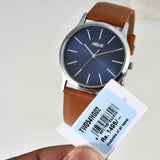 Helix By Timex Blue Round Analog Leather Watch Men - TW054HG02