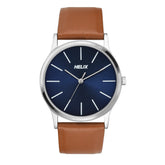 Helix By Timex Blue Round Analog Leather Watch Men - TW054HG02