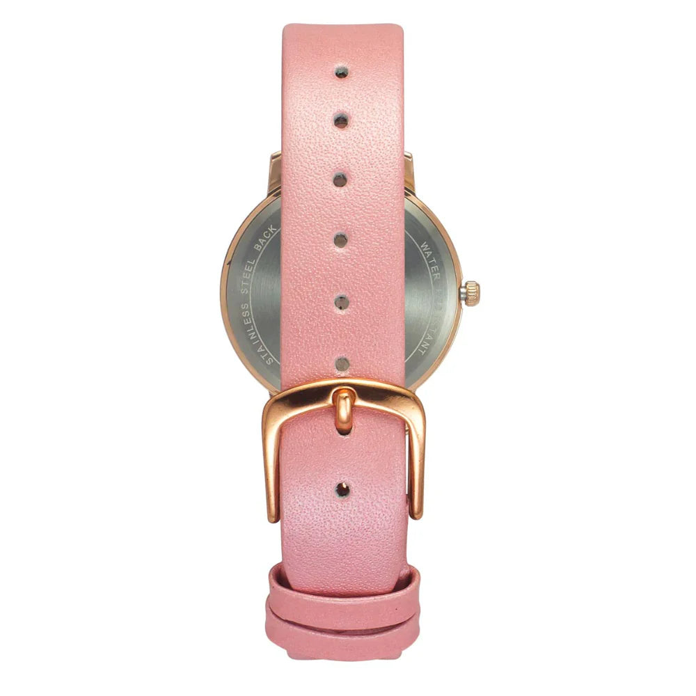 Helix By Timex Silver Round Analog Leather Watch Women -TW056HL06T - KRISHNA WATCH COMPANY