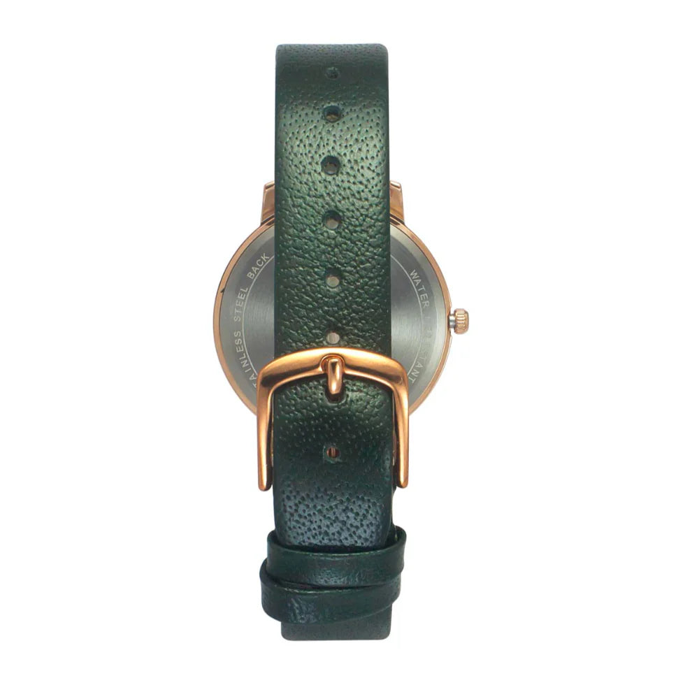 Helix By Timex Green Round Analog Leather Watch Women -TW056HL07T - KRISHNA WATCH COMPANY