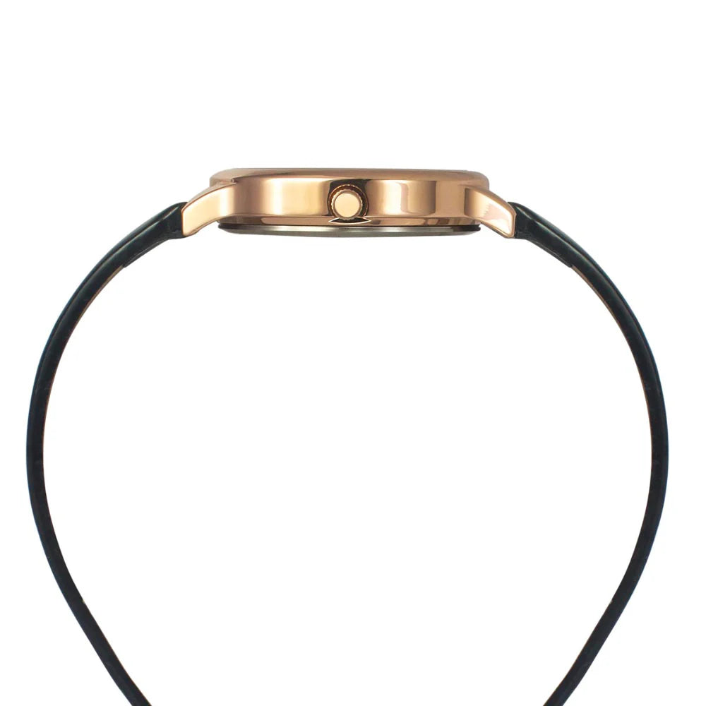 Helix By Timex Rose Gold Round Analog Leather Watch Women -TW060HL02T - KRISHNA WATCH COMPANY