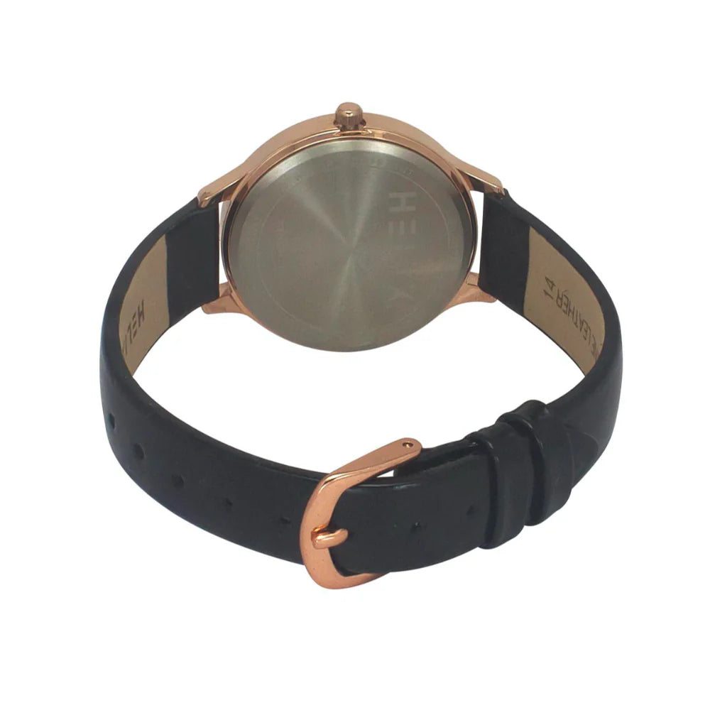 Helix By Timex Rose Gold Round Analog Leather Watch Women -TW060HL02T - KRISHNA WATCH COMPANY