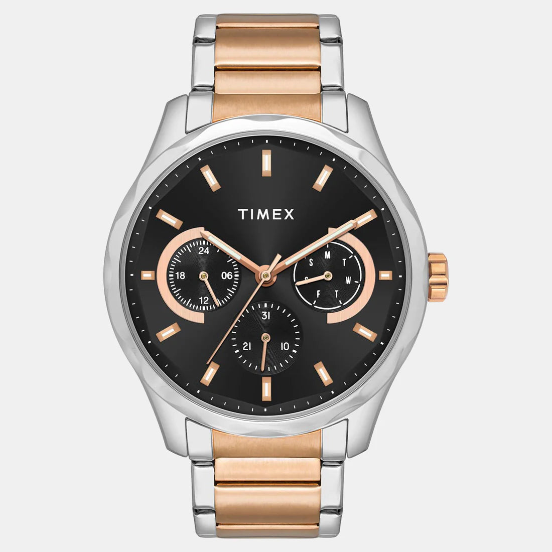Timex Men's Black Round Chronograph Stainless Steel Watch TW0TG7622 - KRISHNA WATCH COMPANY
