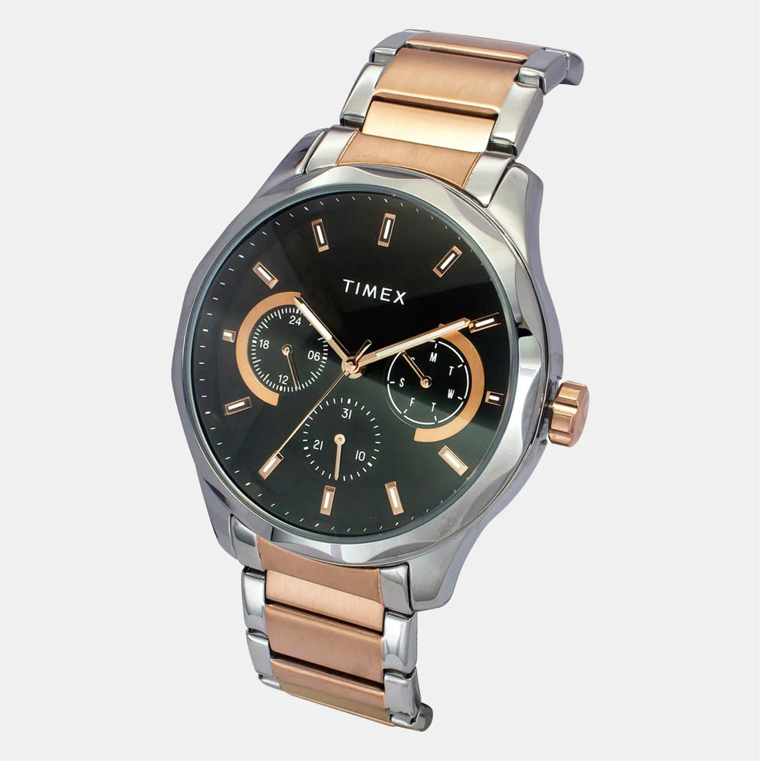 Timex Men's Black Round Chronograph Stainless Steel Watch TW0TG7622 - KRISHNA WATCH COMPANY