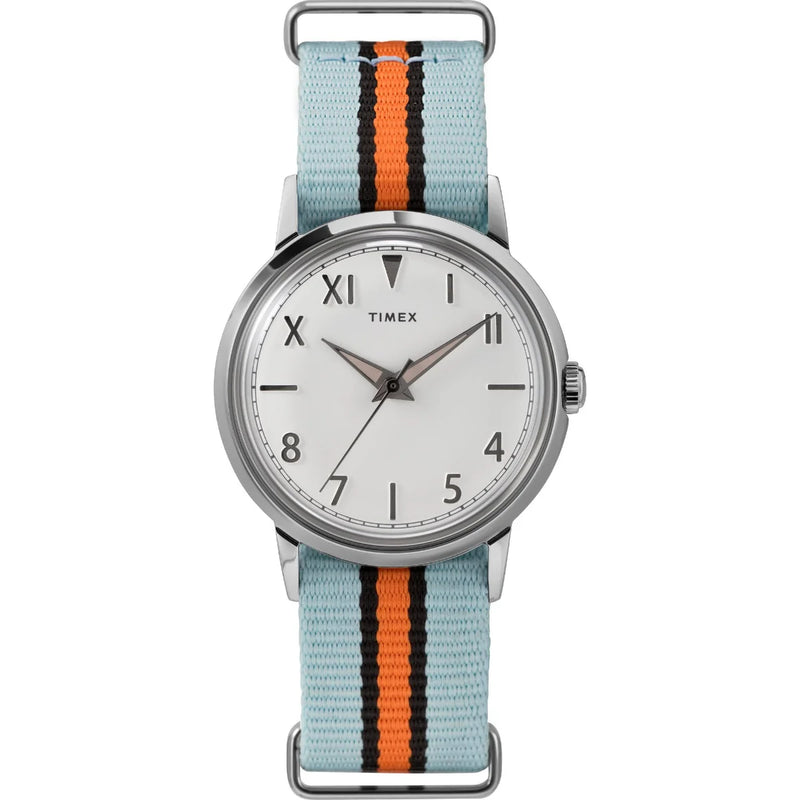 TIMEX Marlin® Hand-Wound California Dial 34mm Fabric Strap Watch TW2U96600U9