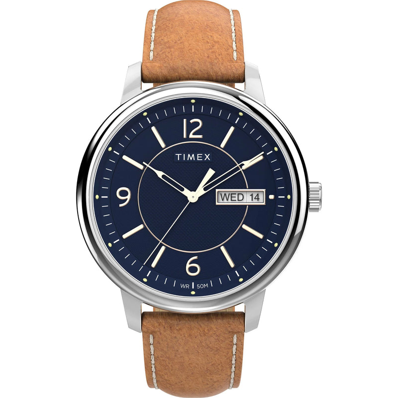 TIMEX Chicago Men Blue Round Dial Analog Watch - TW2V29000UJ - KRISHNA WATCH COMPANY